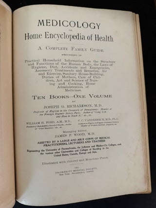 Medicology, or Home Encyclopedia of Health, A Complete Family Guide. ; Ten Books - One Volume.