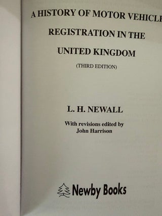 A History of Motor Vehicle Registration in the United Kingdom