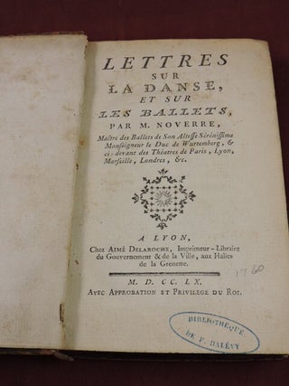 Lettres sur la Danse, et sur les Ballets